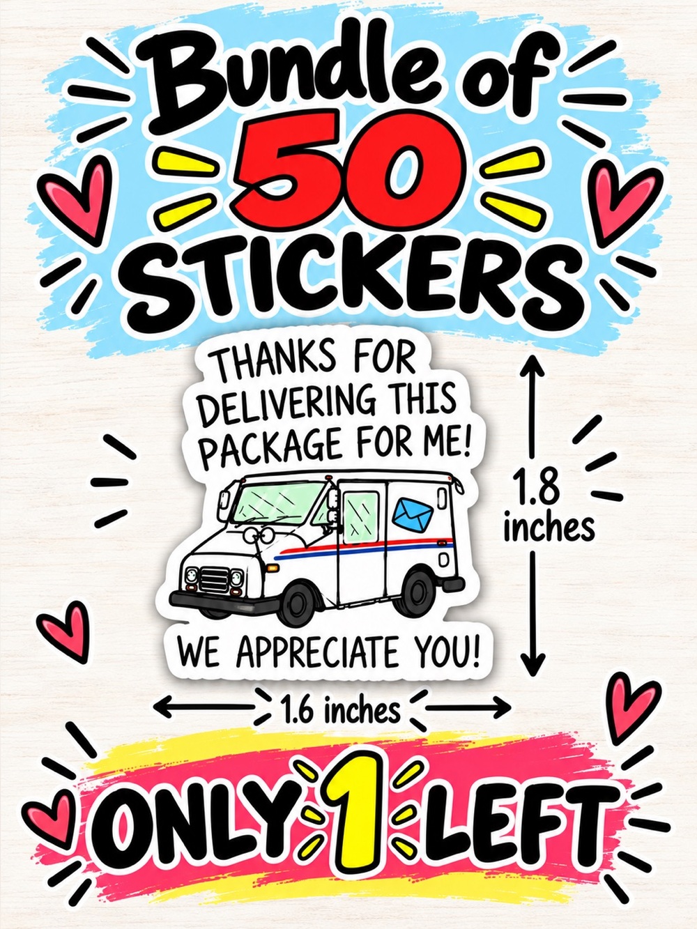 50 Thank You Mail Carrier Packages Shipping Stickers